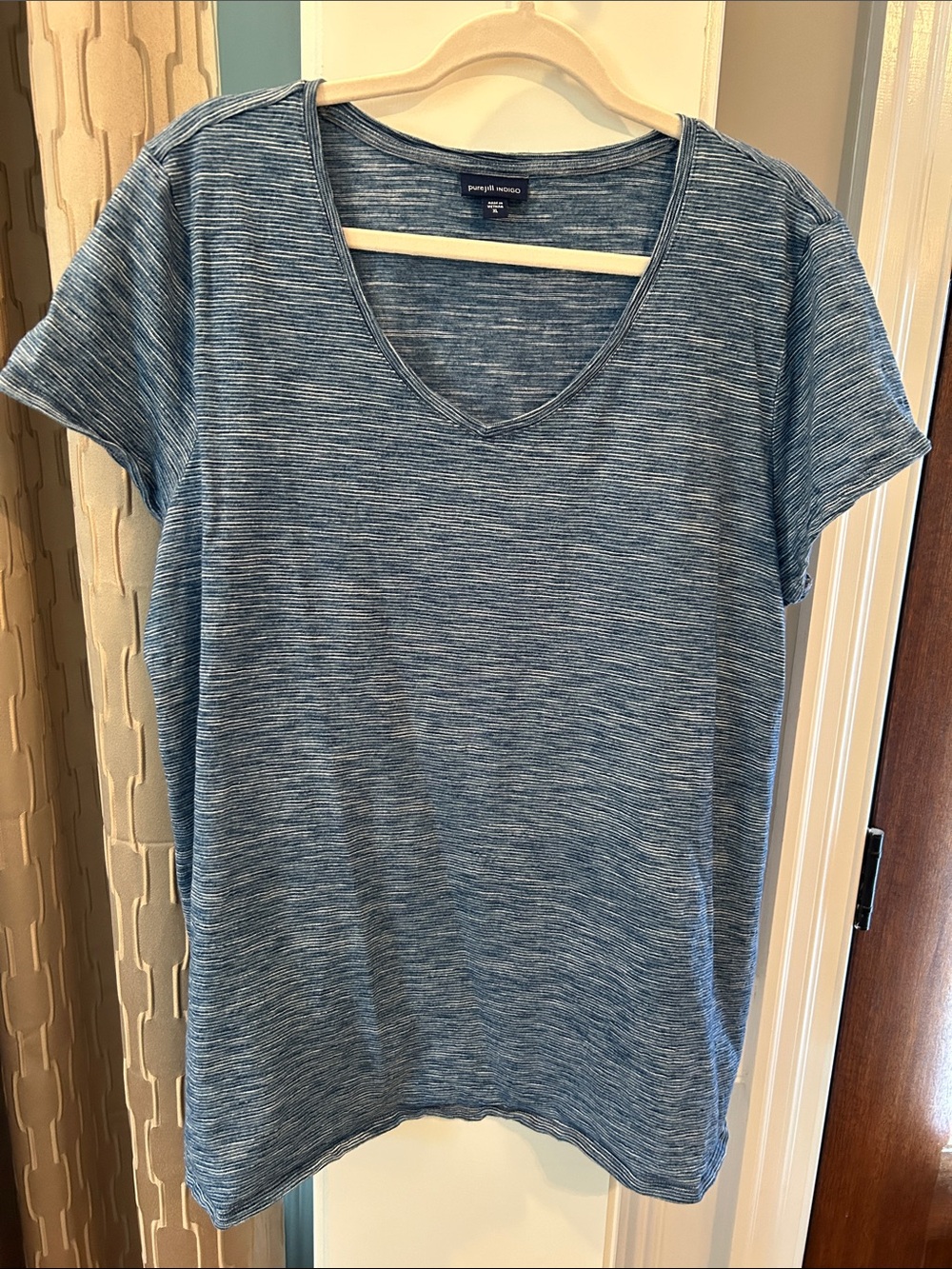 J. Jill Blue V-Neck Short Sleeve Tee
